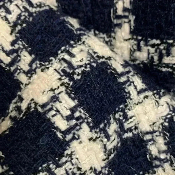 Atak  Collection White w Blue Wool Blend Skirt Size 38 - Picture 6 of 11